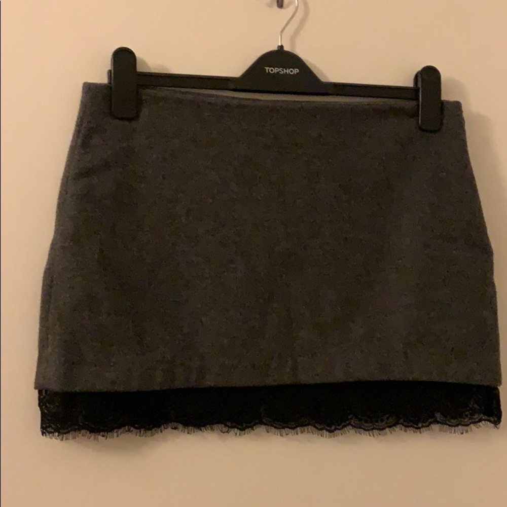 Zara wool and lace mini skirt